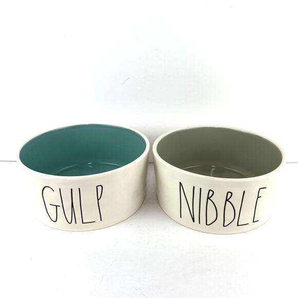 Rae Dunn Nibble and Gulp Dog Bowl Set - Picture 2 of 8
